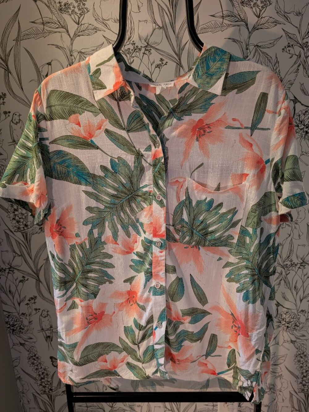 Tribal Jeans Tropical Floral Button-Up Blouse | Size M